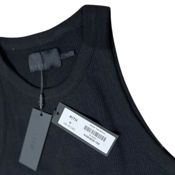 Kith black Massi micro-rib cropped tank top size M NWT - Picture 3 of 8